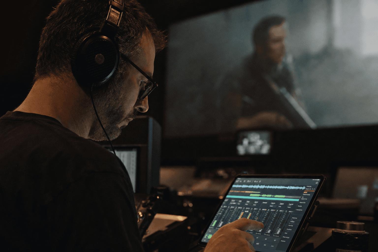 Mixage final de bande originale IA avec zones voix dégagées et contrôle multi-support