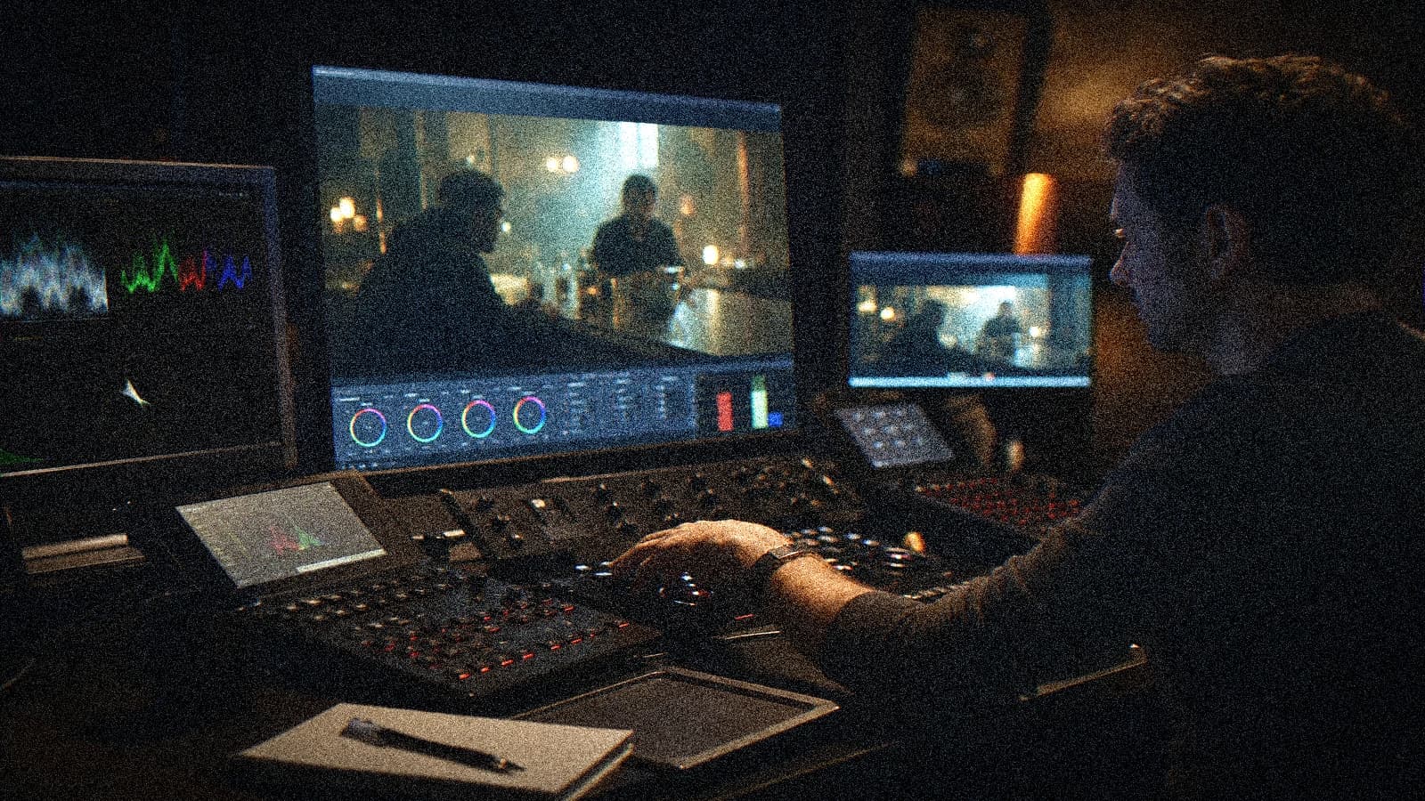 Post-production, scopes and color reference for the client contract clause for AI-generated content