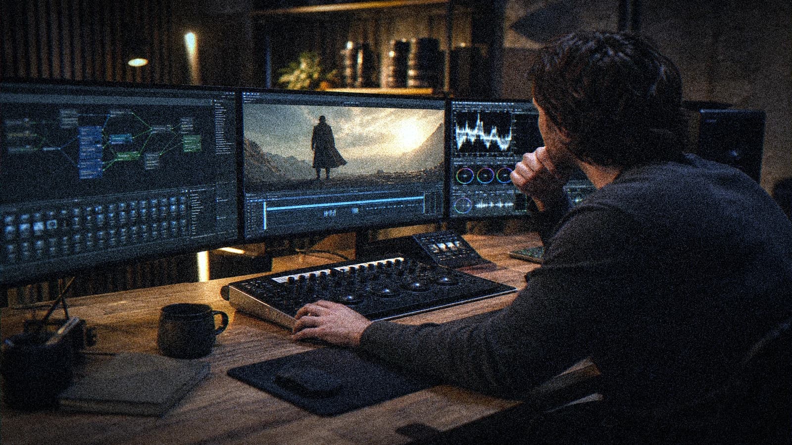 Vue workflow 2 pour un pipeline ComfyUI débutant orienté rendu cinéma avec contrôle qualité, timeline et passes de finition