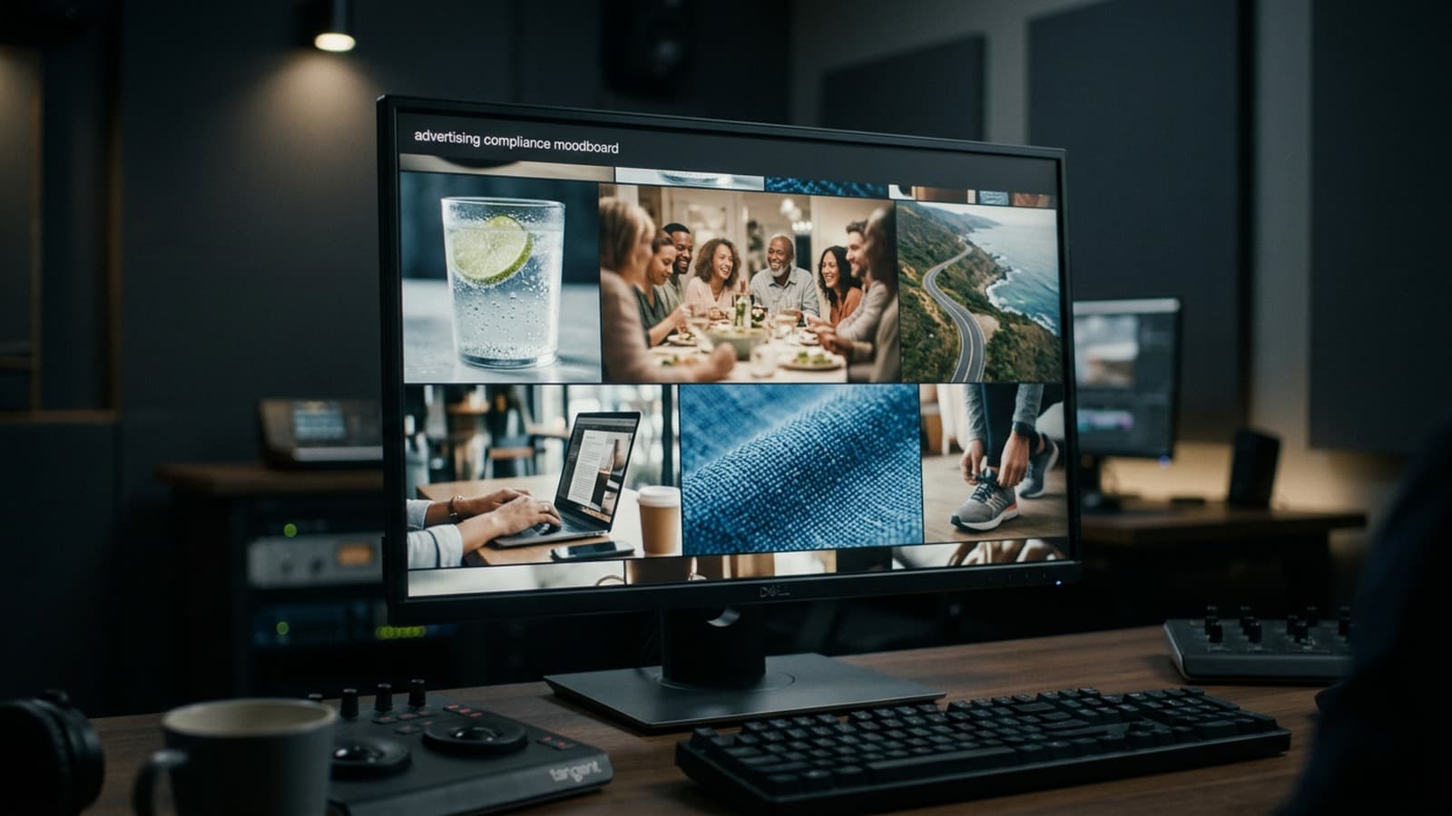 Cinematic illustration, editorial compliance section.