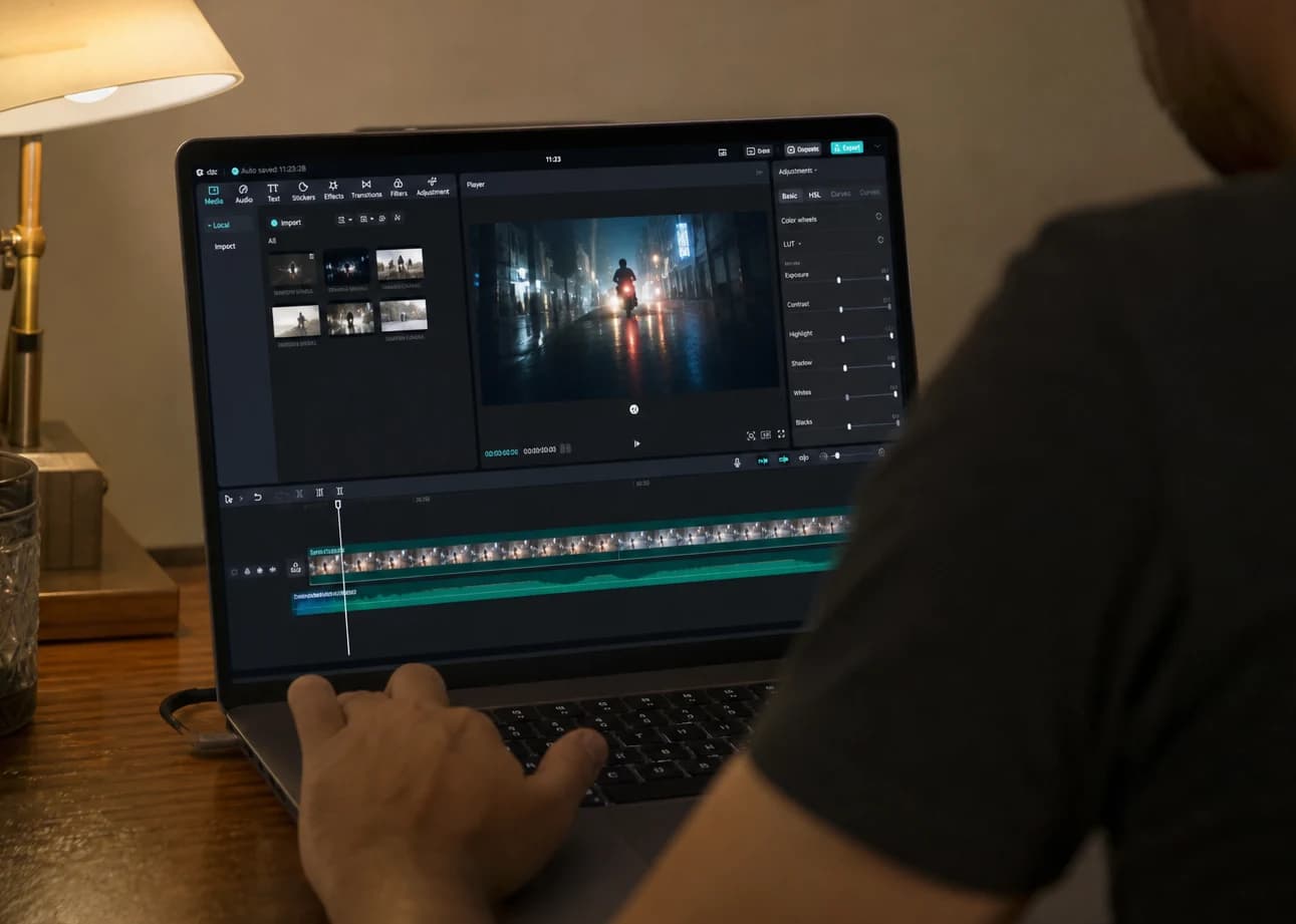 Track and rhythm-marker organization for AI video editing in CapCut