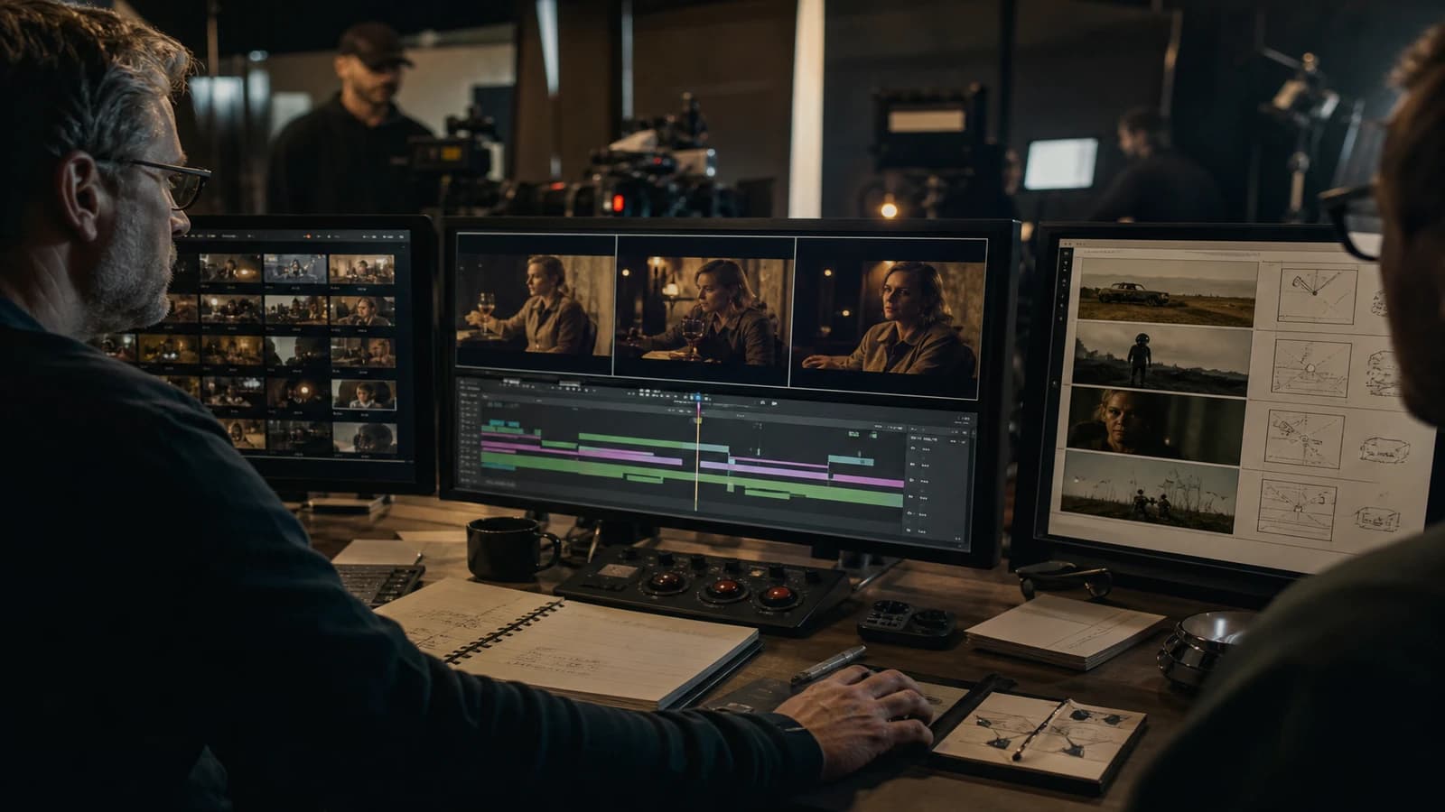 Validation finale d un master video IA sur ecran mobile et moniteur etalonne