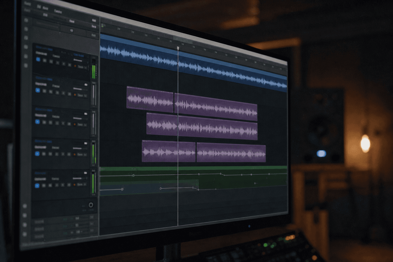 Timeline audio avec variantes ElevenLabs et marqueurs d’intonation