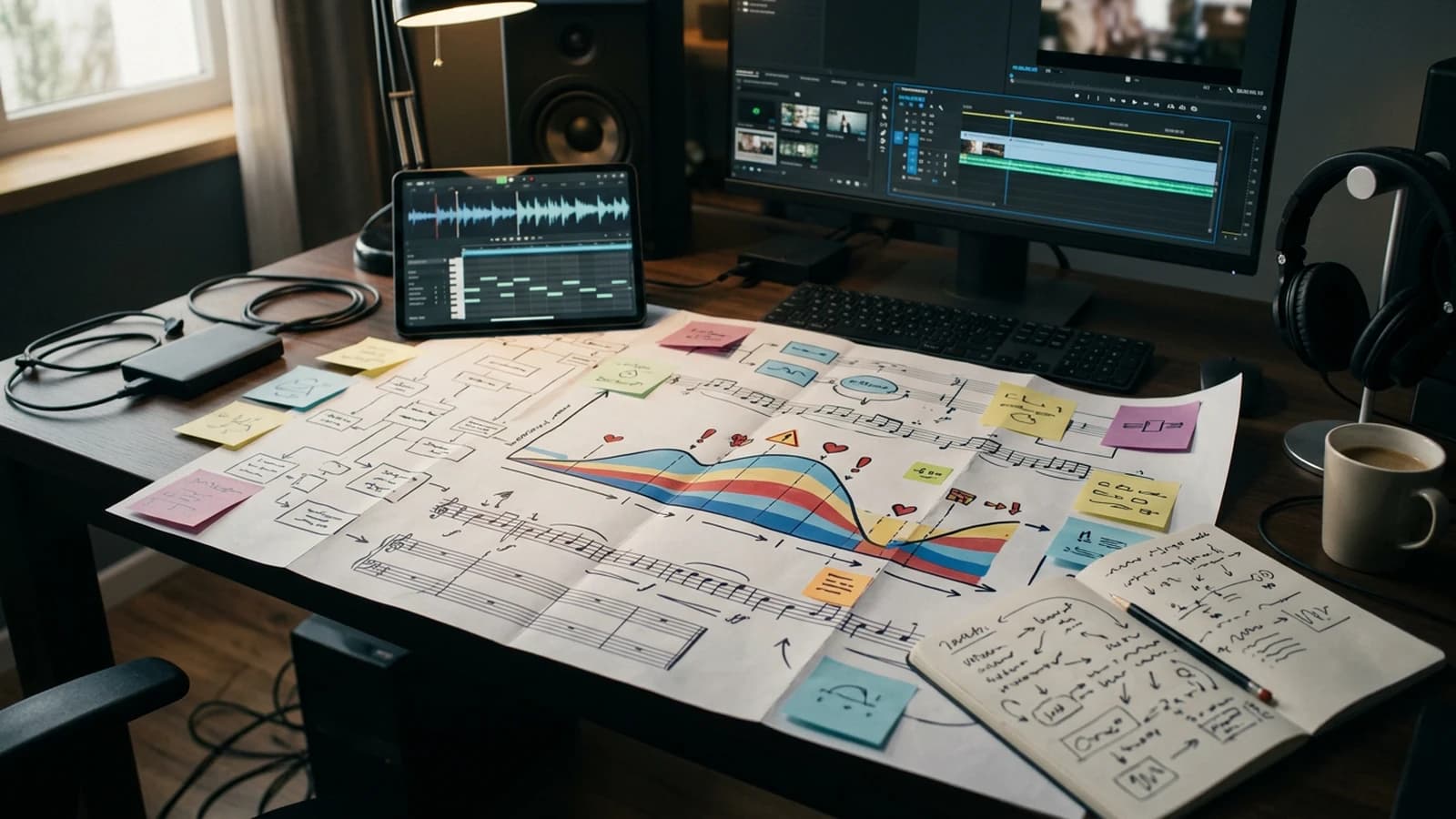 Bibliothèque de motifs musicaux IA segmentés par tension, transition et résolution narrative