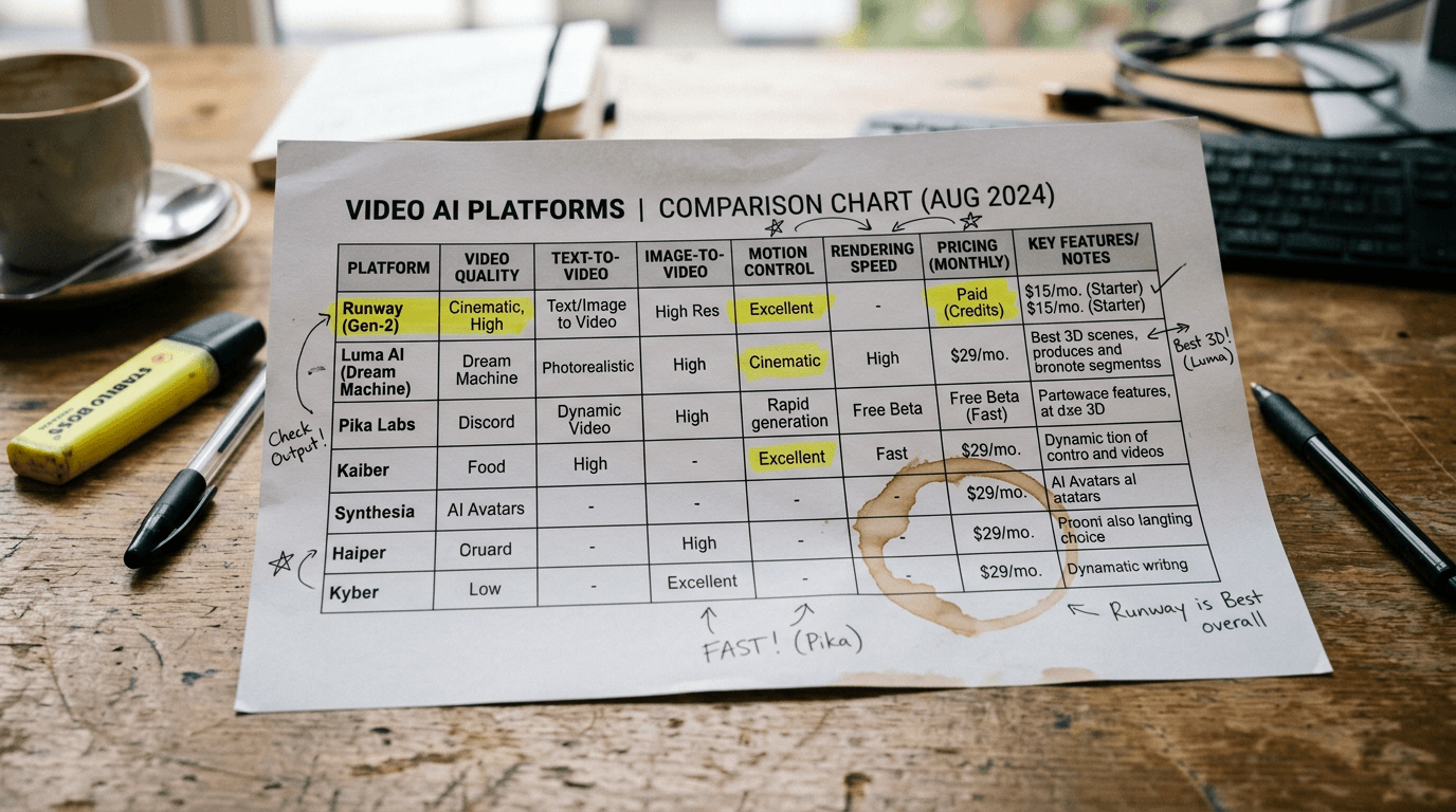 comparatif final outils ia video sora runway higgsfield pika labs avec choix par cas usage