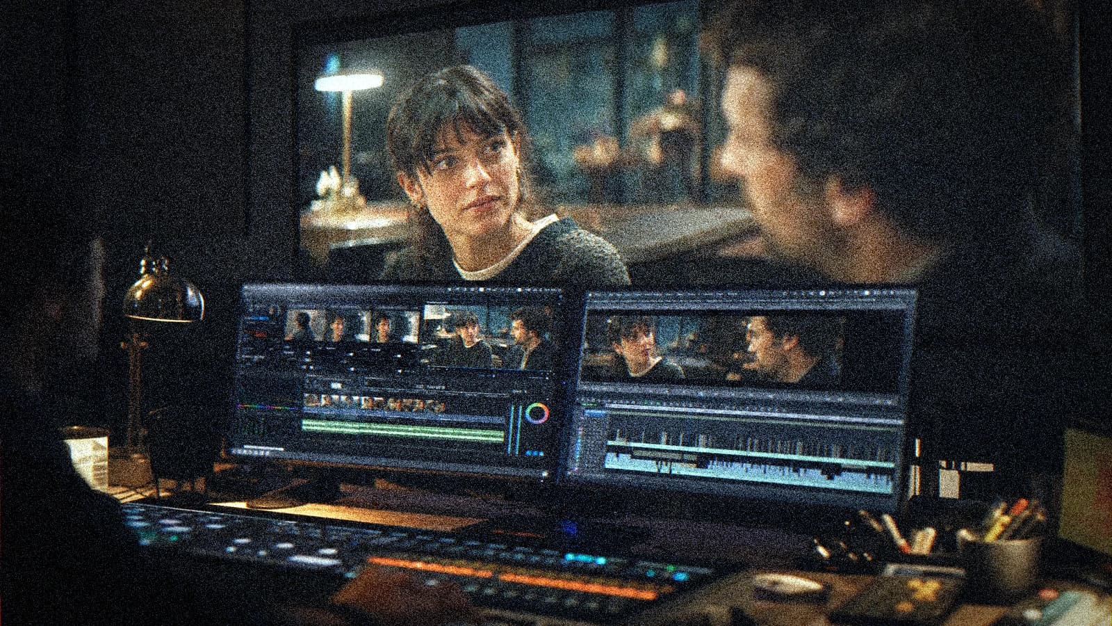 Workflow de sélection et timeline pour Scène dialogue à deux : raccords regard et lumière en IA