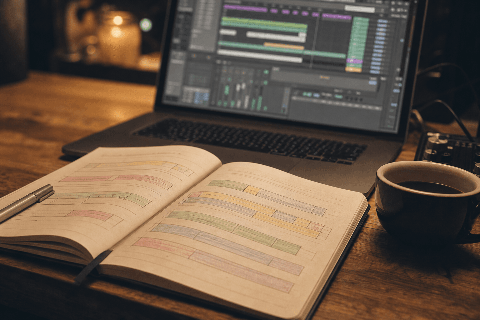 Session de composition IA avec versions de refrains et couplets comparés