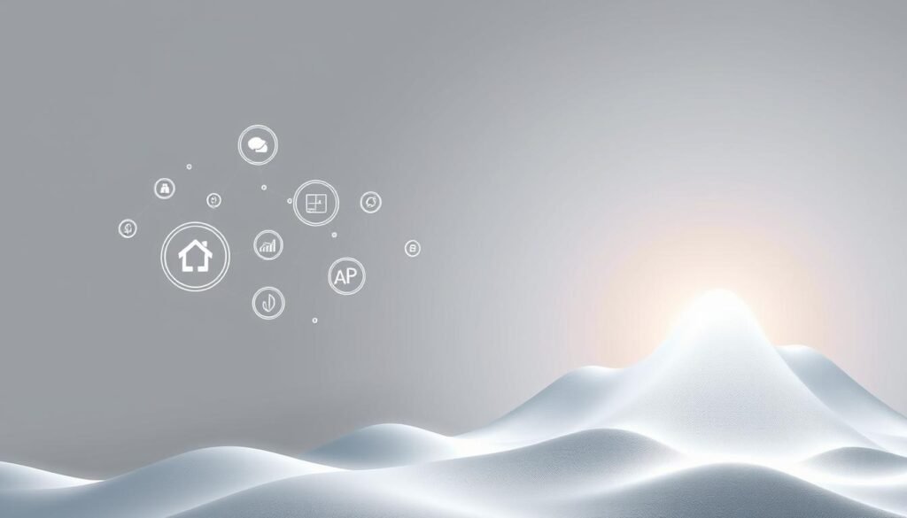 A strategic financial landscape emerges, with floating icons and abstract geometric forms symbolizing the monetization of AI. Soft lighting illuminates a sleek, modern composition, conveying a sense of innovation and technological advancement. Minimalist design elements create a visually compelling scene that encapsulates the essence of optimizing AI-driven revenue streams.