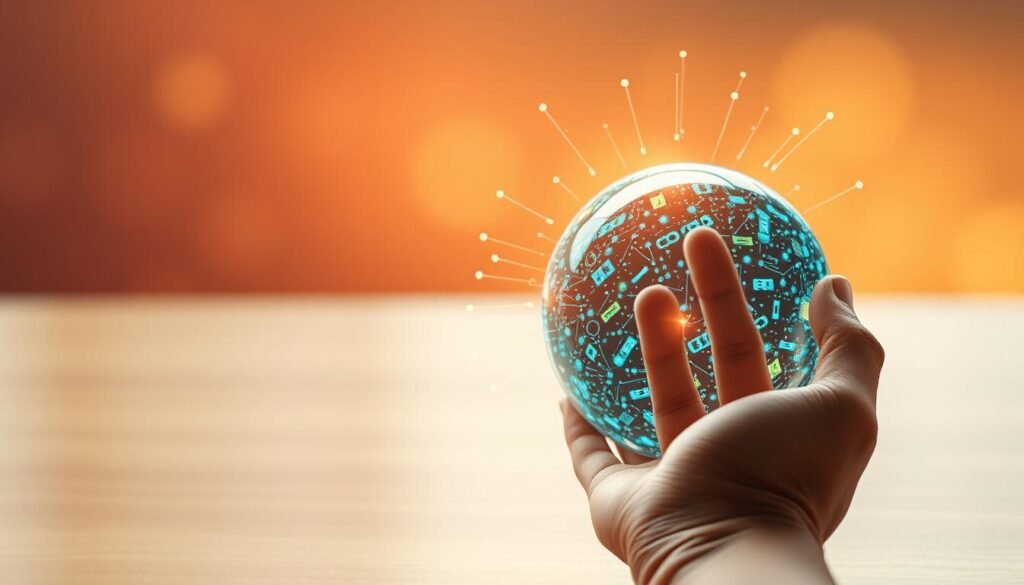A digital artist meticulously crafts a visually compelling image showcasing the humanization of AI-generated content. The foreground features a thoughtful human hand gently molding and shaping a sphere of AI-driven data, imbuing it with warmth and personality. The middle ground depicts a seamless integration of human and machine, where algorithms and creative expression coexist in harmony. The background subtly blends hues of technology and creativity, creating a sense of balance and unity. Soft, natural lighting illuminates the scene, conveying a sense of tranquility and the power of human touch to elevate AI-driven content. The overall composition reflects the transformative process of turning impersonal AI output into authentic, human-centric experiences. A digital artist meticulously crafts a visually compelling image showcasing the humanization of AI-generated content. The foreground features a thoughtful human hand gently molding and shaping a sphere of AI-driven data, imbuing it with warmth and personality. The middle ground depicts a seamless integration of human and machine, where algorithms and creative expression coexist in harmony. The background subtly blends hues of technology and creativity, creating a sense of balance and unity. Soft, natural lighting illuminates the scene, conveying a sense of tranquility and the power of human touch to elevate AI-driven content. The overall composition reflects the transformative process of turning impersonal AI output into authentic, human-centric experiences.
